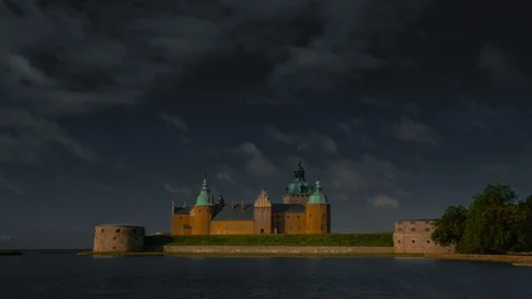 Dramatic view over the castle Stock Footage 87822282