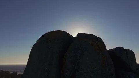 Dramatic View Of Rock Formation During Sunset. Aerial Shot Stock Footage 310833200