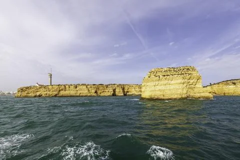 Dramatic view of a rugged Atlantic ocean coastline in Portugal Stock Photos