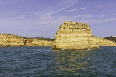 Dramatic view of a rugged Atlantic ocean coastline in Portugal Stock Photos