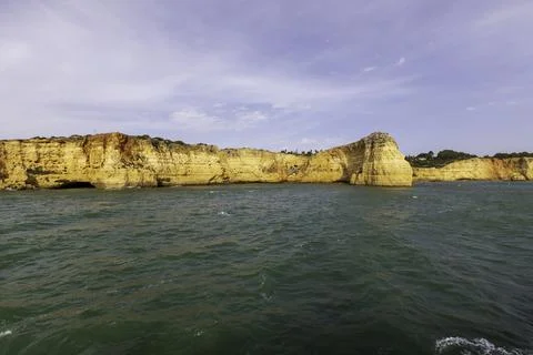 Dramatic view of a rugged Atlantic ocean coastline in Portugal Stock Photos