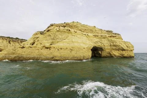 Dramatic view of a rugged Atlantic ocean coastline in Portugal Stock Photos