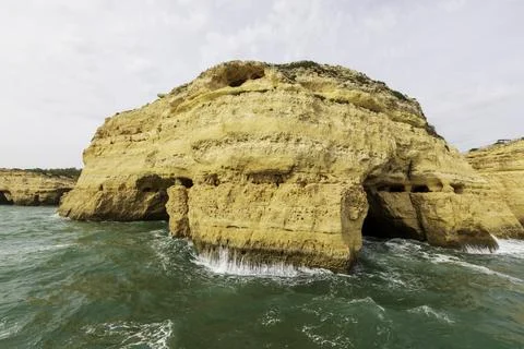 Dramatic view of a rugged Atlantic ocean coastline in Portugal Stock Photos