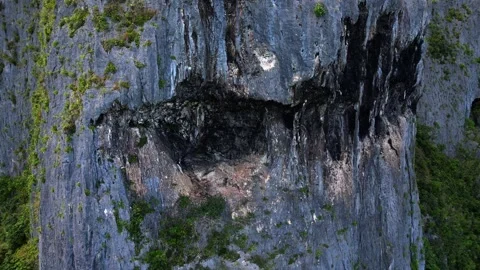 Dramatic View of Saipan Suicide Cliff From Aerial Drone Perspective Stock Footage 335401920