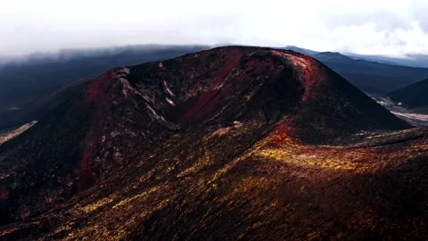 Dramatic view of volcano Tolbachik Stock Footage 137033497