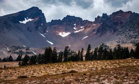 Dramatic Views of Broken Top from the Broken Top Trail, Three Sisters Wilderness Stock Photos
