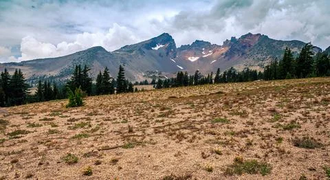 Dramatic Views of Broken Top from the Broken Top Trail, Three Sisters Wilderness Stock Photos