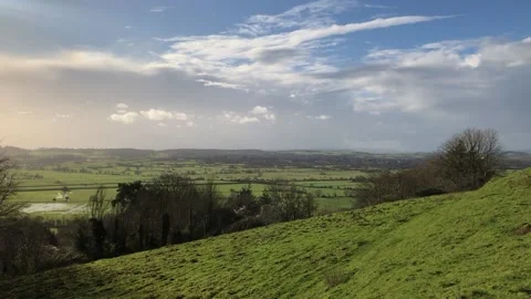 Dramatic views from Glastonbury Tor Video stock 167604995