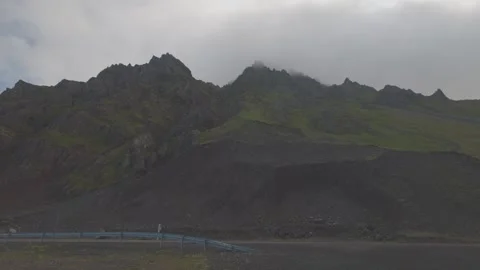 Dramatic Volcanic Mountains And North Coast Road In Iceland Oxarfjordur Stock Footage 346508184