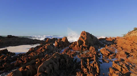 Dramatic waves on Australian Coastline Stock Footage 37364779