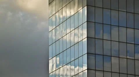 Dramatic weather near the business building (time lapse) Stock Footage