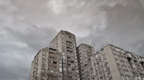 Dramatic weather with rain approaching one of the city's districts Stock Footage 22482003