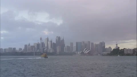 Dramatic weather time lapse over Sydney cityscape 4K Stock Footage 165905357