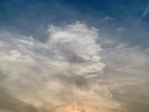 Dramatic White Clouds on Deep Blue Sky Jakarta Stock Image Stock Photos