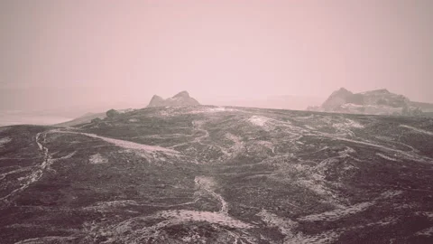 Dramatic winter dark desert steppe on a highland mountain plateau Stock-Footage 235162633