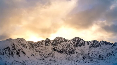 Dramatic winter landscape in Andorra Stock Footage 121179595
