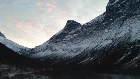 Dramatic Winter Landscape of Trollstigen Road in Norway Stock Footage 315798375