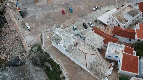 Dramatic winter scenery over Chora town in Skopelos island, Greece 動画素材 162286984