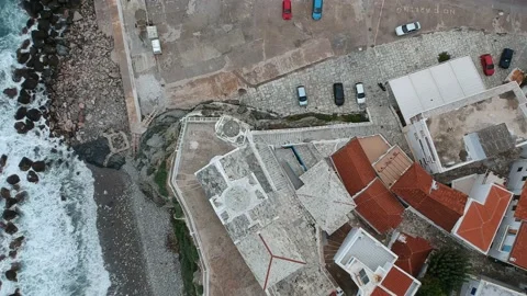Dramatic winter scenery over Chora town in Skopelos island, Greece Vídeo Stock 162353336