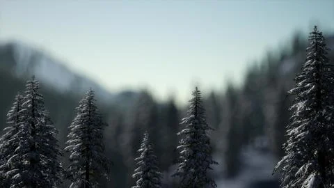 Dramatic winter sunrise in the mountains Illustrazione stock