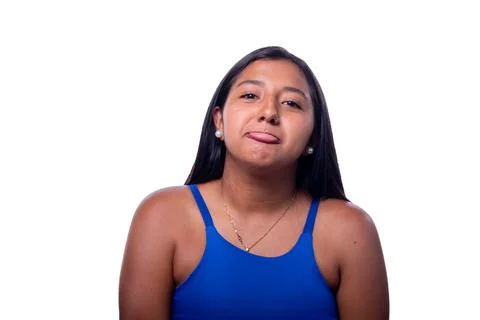 Dramatic woman making a sad face. Black woman acting sad. Black skinned latin Stock Photos