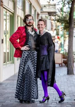 Dramatic Young Gender Fluid Men Stock Photos