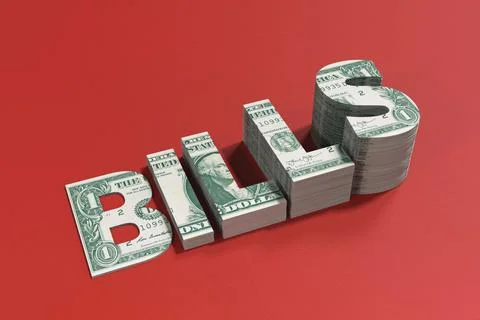 Dramatically Increasing Bills Stock Illustration