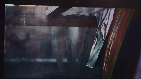 Drape Flowing in the Wind New York City High Line Stock Footage 127266409