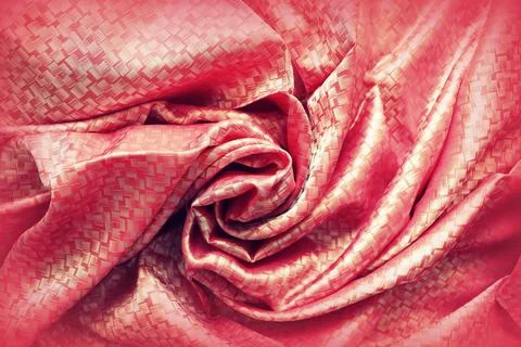 Draped pink silk as a background Stock Photos