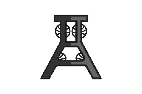 Draper fold down workbench cinema logo design inspiration Stock Illustration