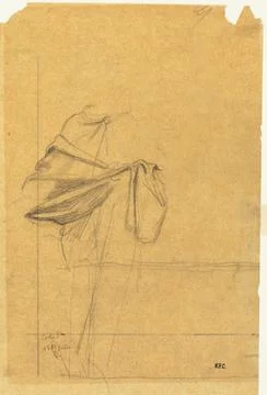 Drapery Study, second half 1800s. Pierre Puvis de Chavannes (French, 1824-1.. Stock Illustration
