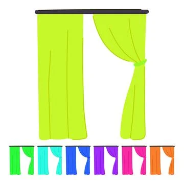 Drapes blackout curtains vector cartoon graphic Stock Illustration