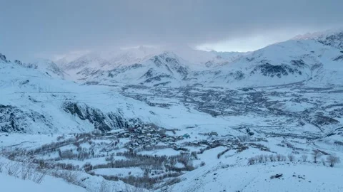 Drass town covered in Snowfall, Drass, Ladakh, India Stock Footage 320627243