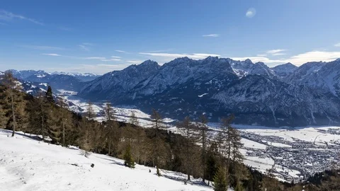Drau valley and Lienz Dolomites in time lapse Stock Footage 107320560