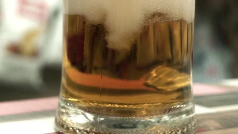 Draught beer in a glass Stock Footage 114121846