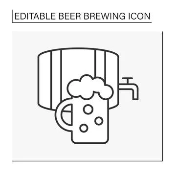 Draught beer line icon Stock Illustration