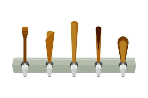 Draught Beer Tap Handles Vector Stock Illustration