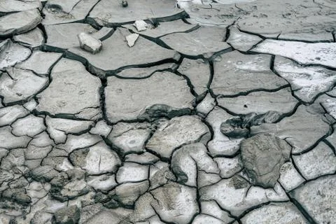 Draught, dry soil - global warming concept Stock Photos