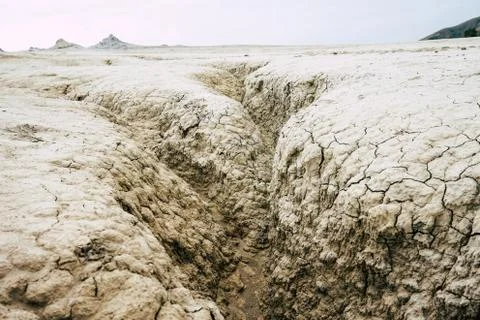 Draught, river bed - global warming/ no water concept Stock Photos