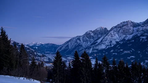 Drautal valley at nightfall Stock Footage 107312457