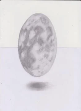 Draw 3d moon with pencil shading Stock Illustration