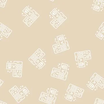 Draw among subscribers line seamless pattern Stock Illustration