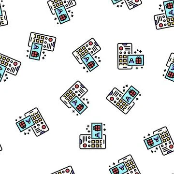 Draw among subscribers vector seamless pattern Stock Illustration