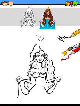 Draw and color task for kids 스톡 일러스트