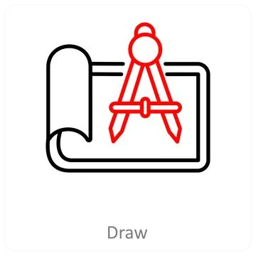 Draw and drawing icon concept Stock Illustration