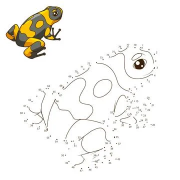 Draw the animal frog educational game vector Stock Illustration