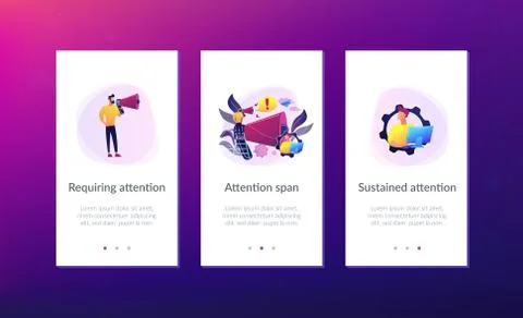 Draw attention app interface template. イラスト素材