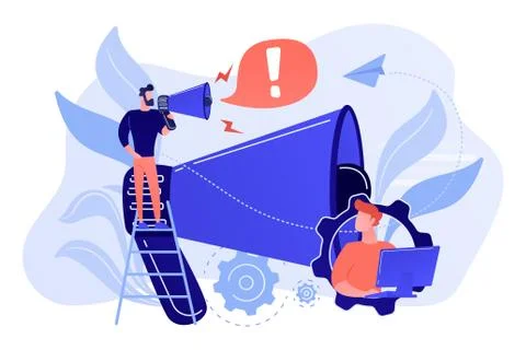 Draw attention concept vector illustration. Stock Illustration
