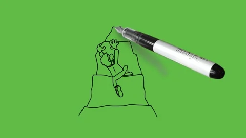 Draw backside of young man climb up to catch bag write success on it wear shirt, Stock Footage 237373639