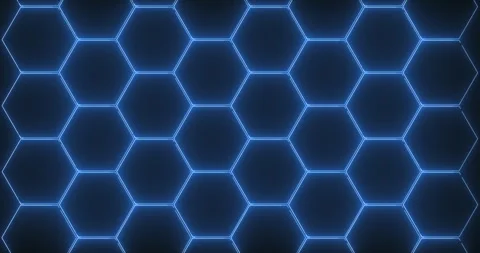 Draw a blue grid of hexagonal cells Stock Footage 241498312
